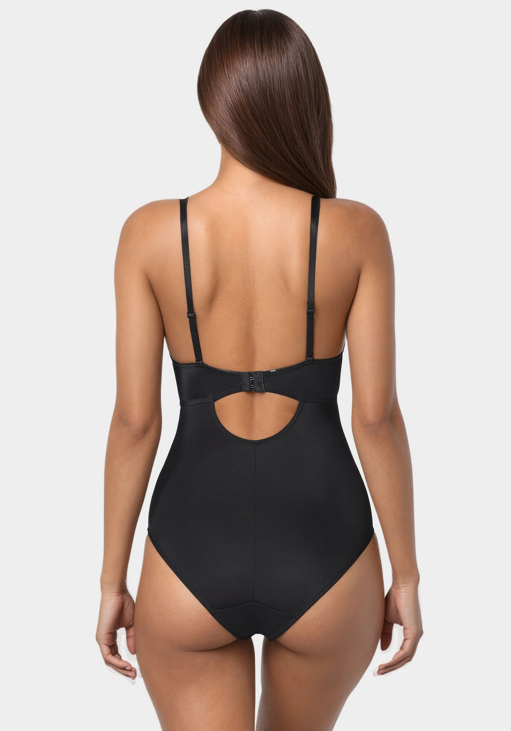 Extreme Plunge Microfiber Shaping Bodysuit