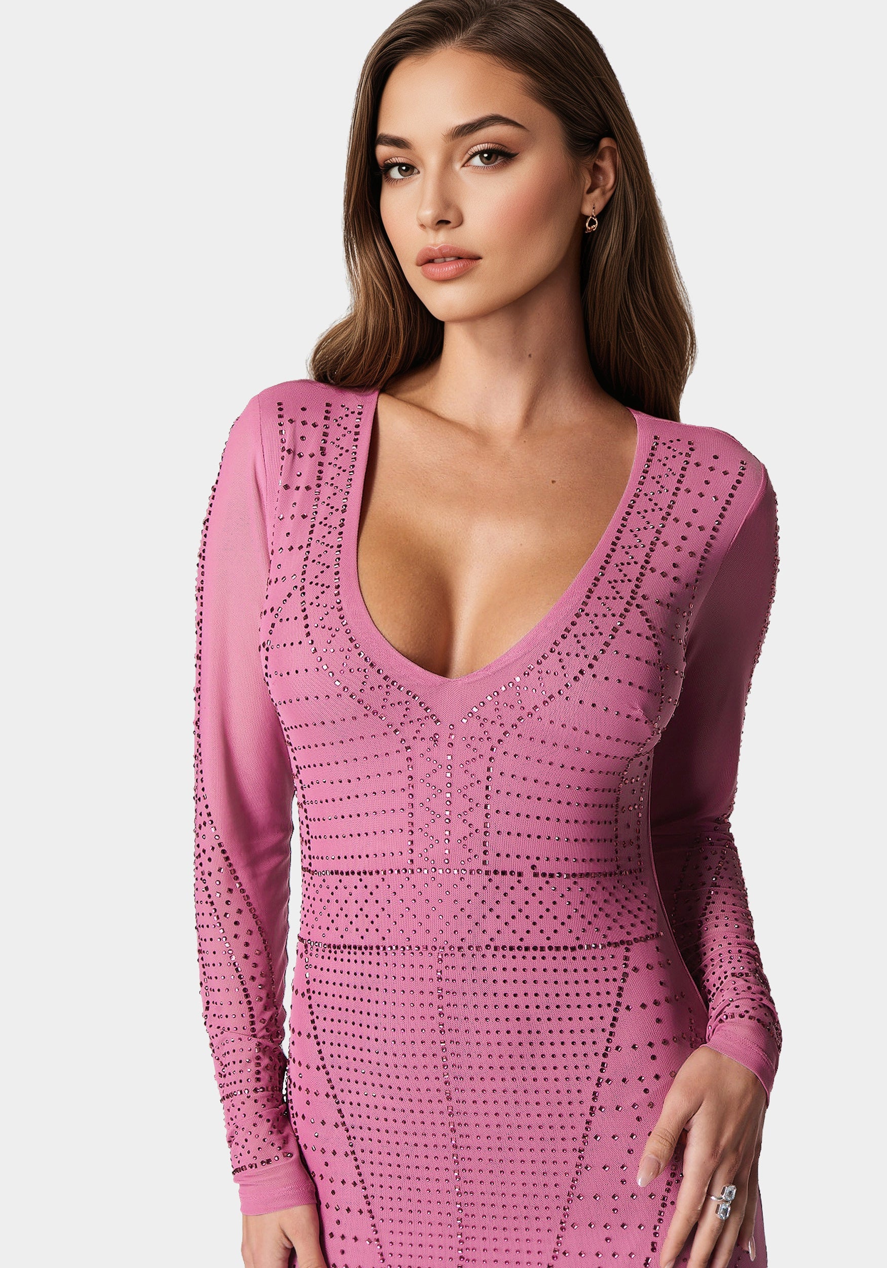 Crystal Mesh Midi Dress