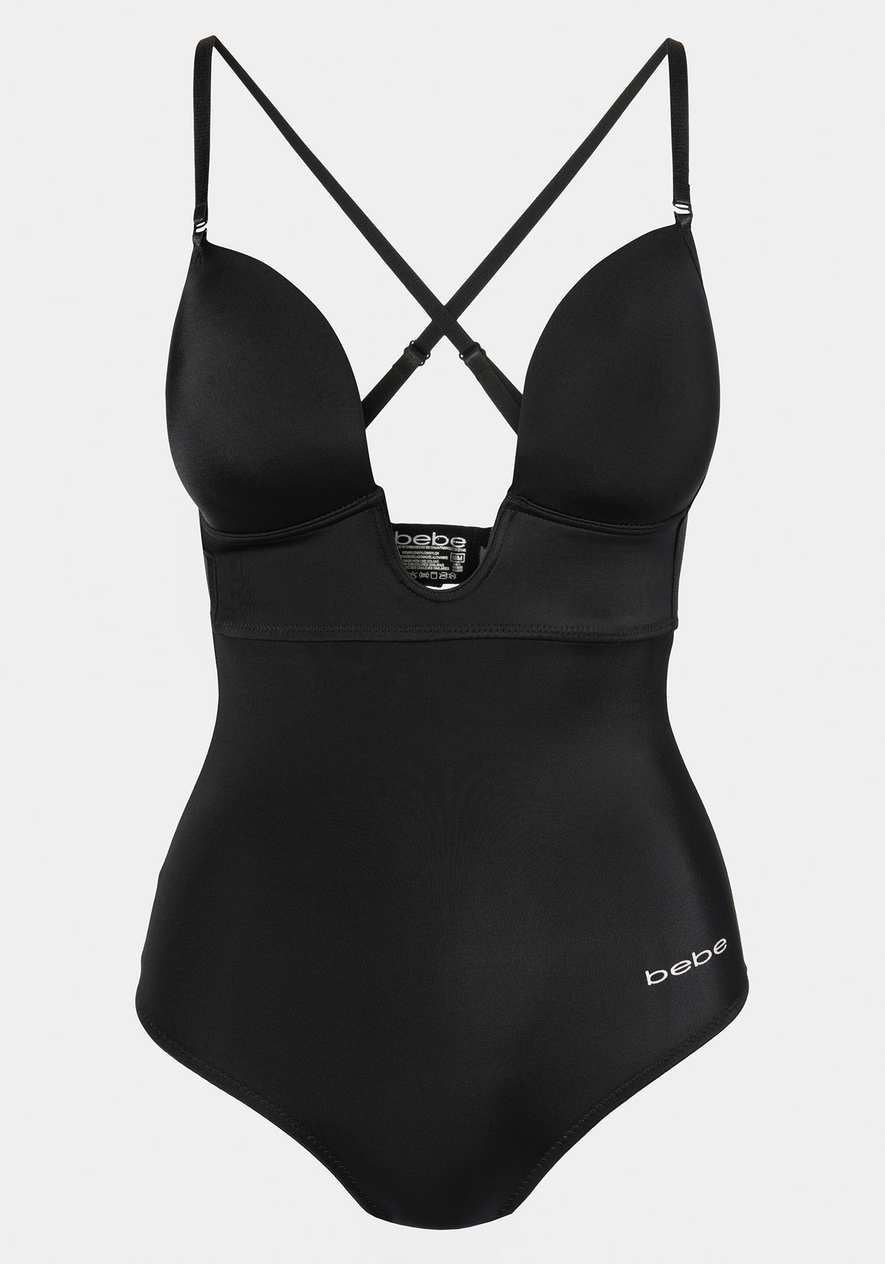 Extreme Plunge Microfiber Shaping Bodysuit