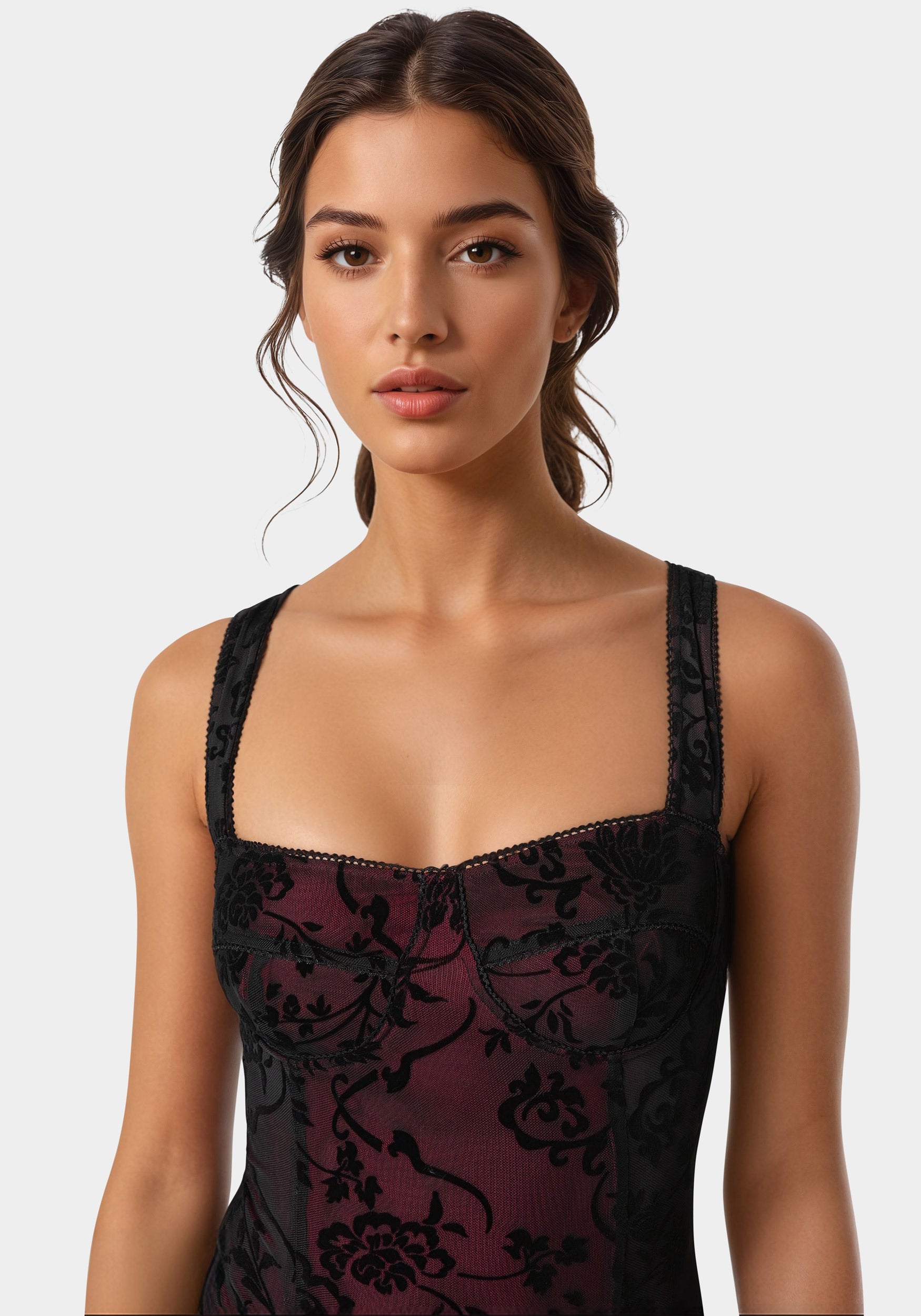 Flocked Mesh Bodysuit