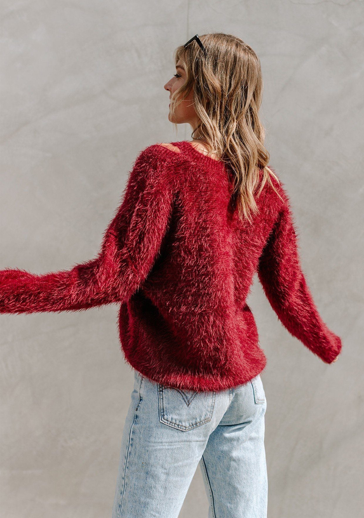 Angelic Fuzzy Cut Out Sweater