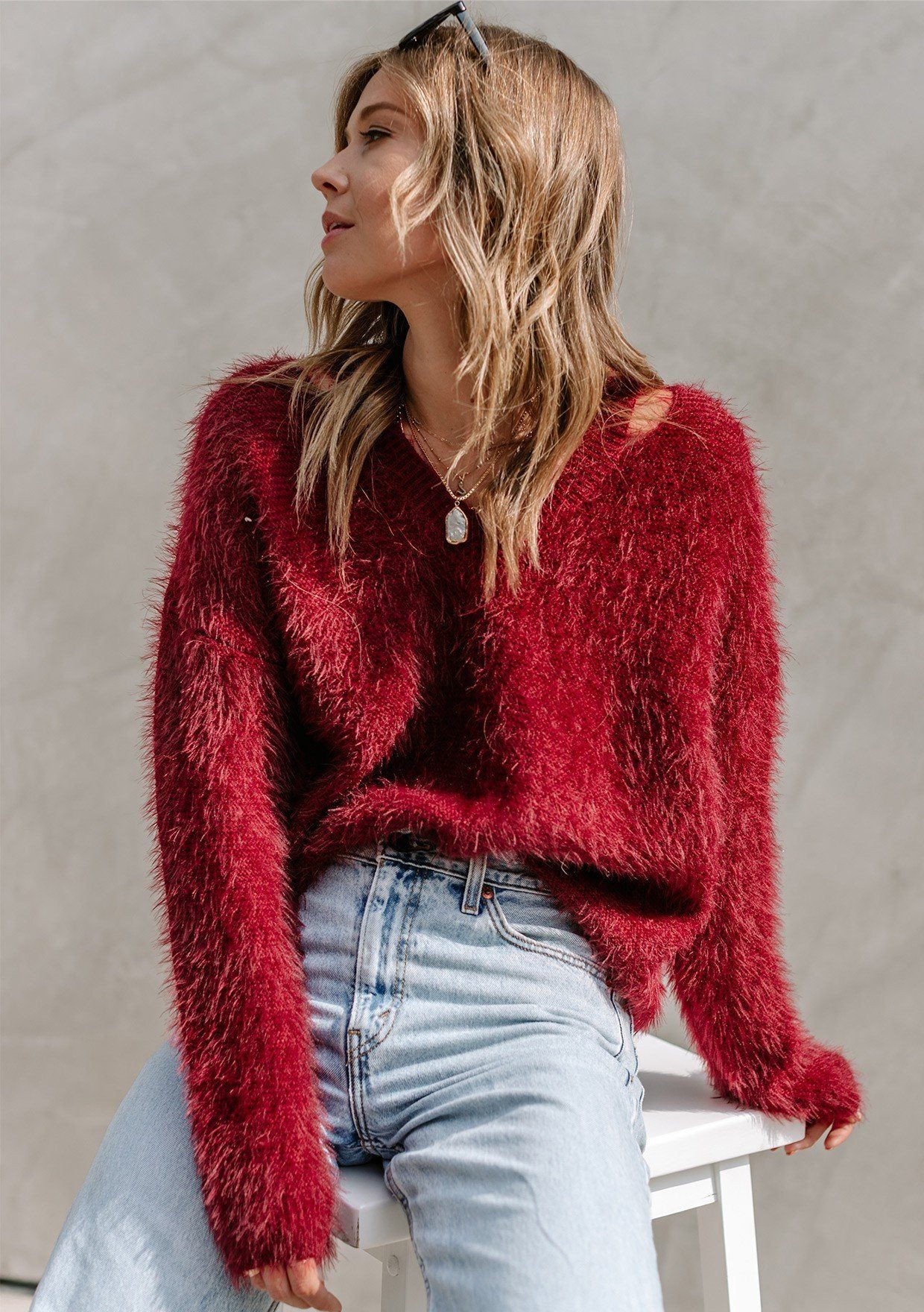 Angelic Fuzzy Cut Out Sweater