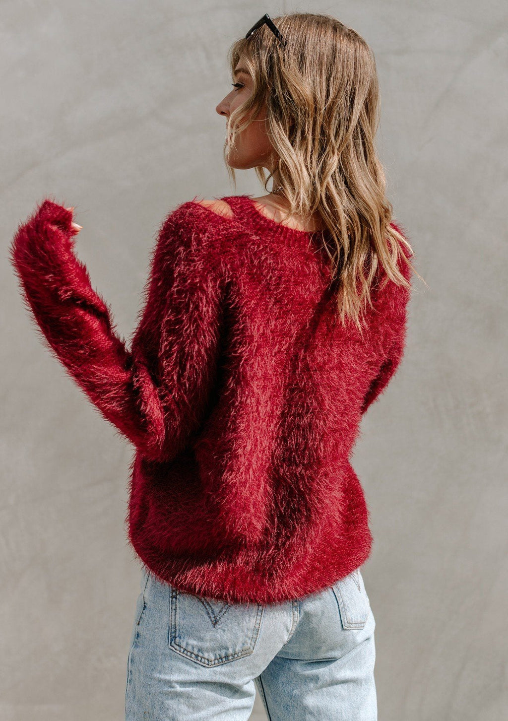 Angelic Fuzzy Cut Out Sweater