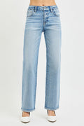 Ursa Mid Rise Straight Leg Jeans Light Wash