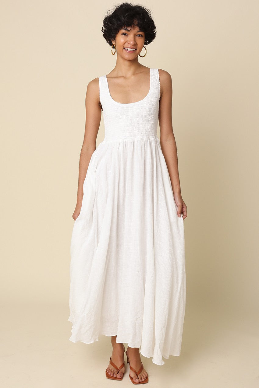 Breya Sleeveless Maxi Dress White