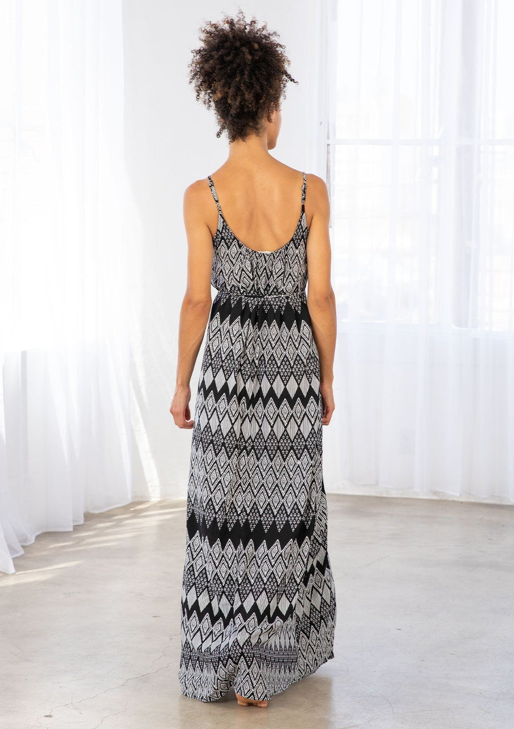 Diamond Print Maxi Dress