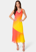 Ombre Chiffon Cowl Maxi Dress