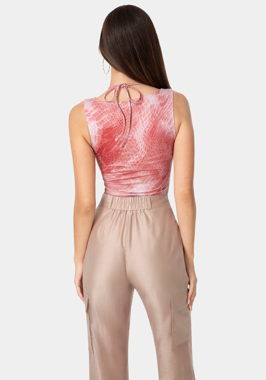 Neck Tie Fitted Top