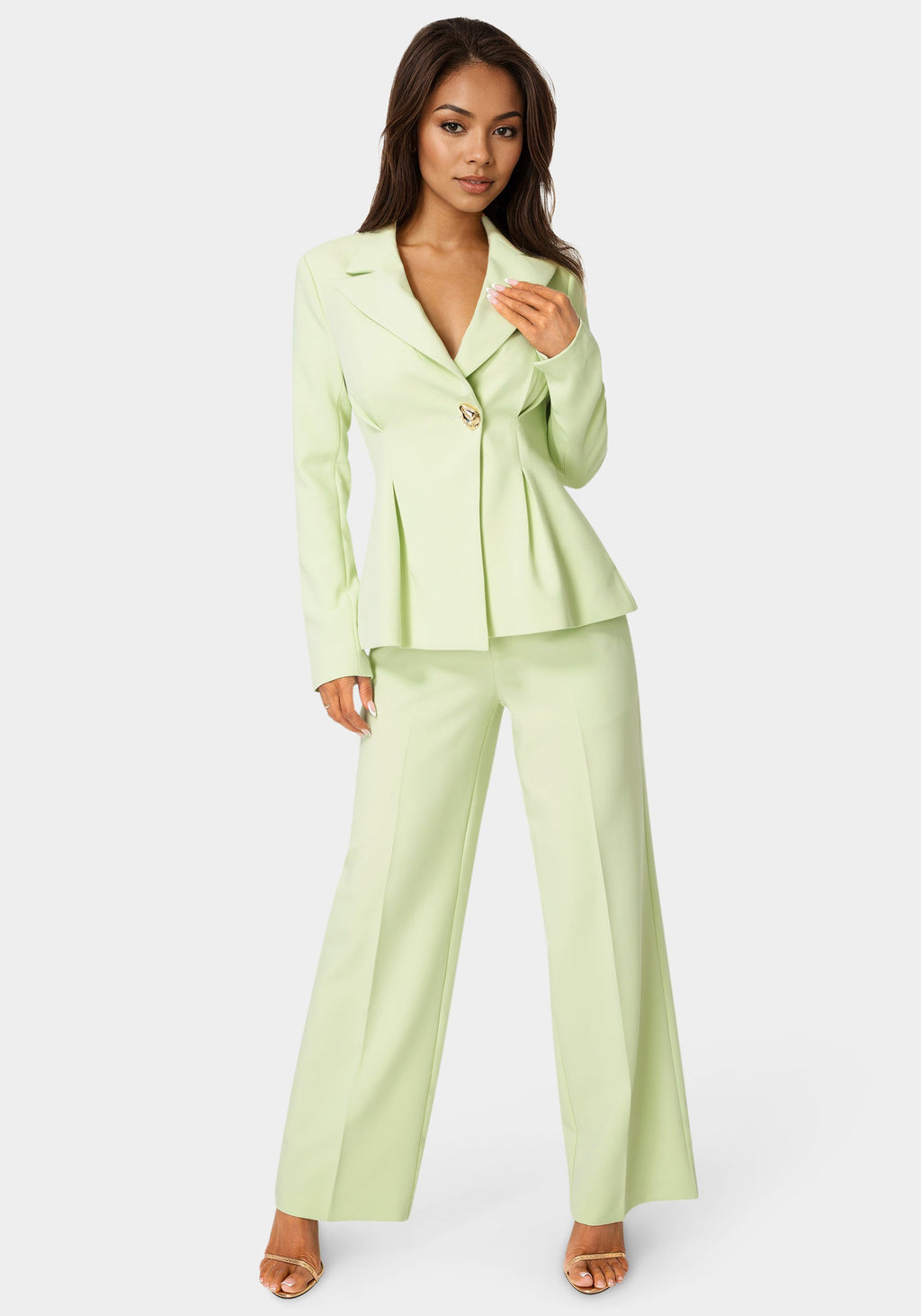 High Waist Overlap Wide Leg Pant