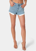 Studded High Waist Denim Shorts