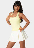 Bebe Logo Halter Neck Rib Tank