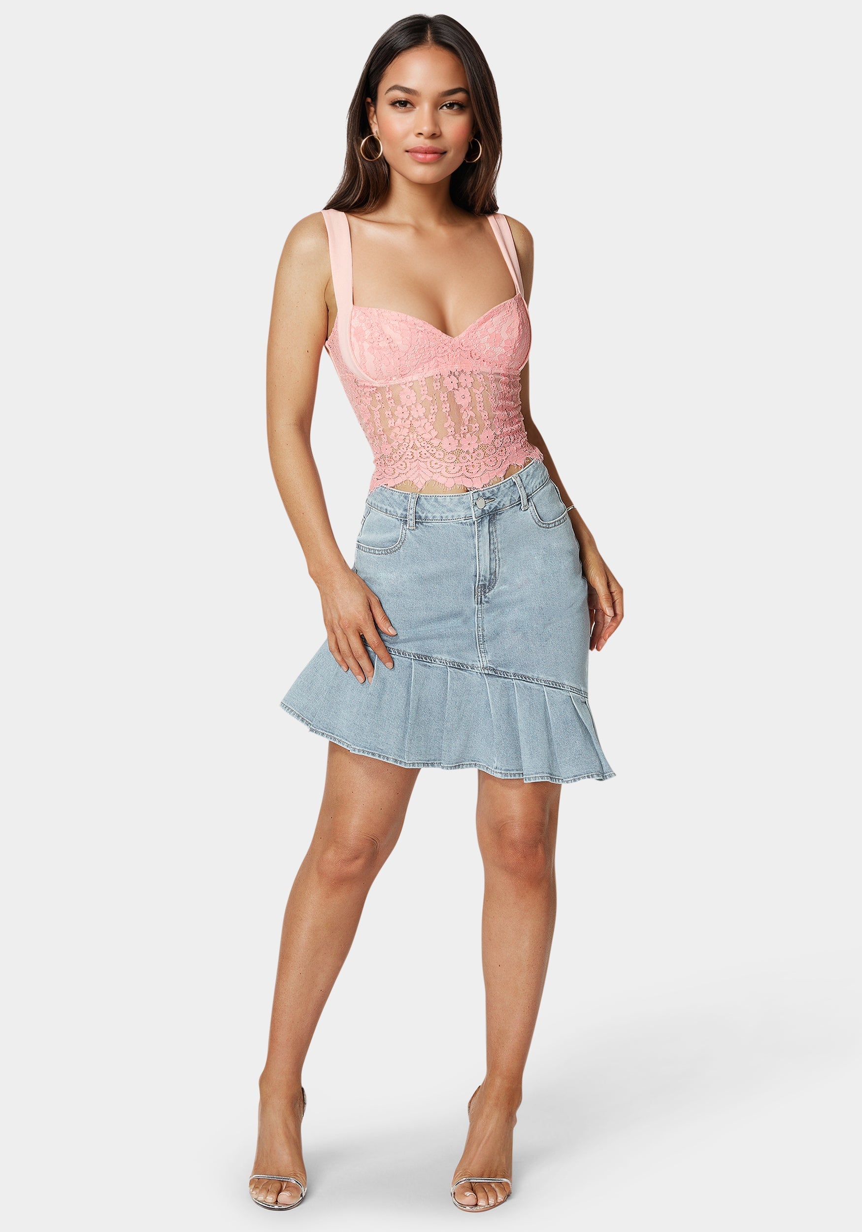 Asymmetric Denim Skirt