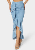 Front Cascade Tencel Midi Skirt