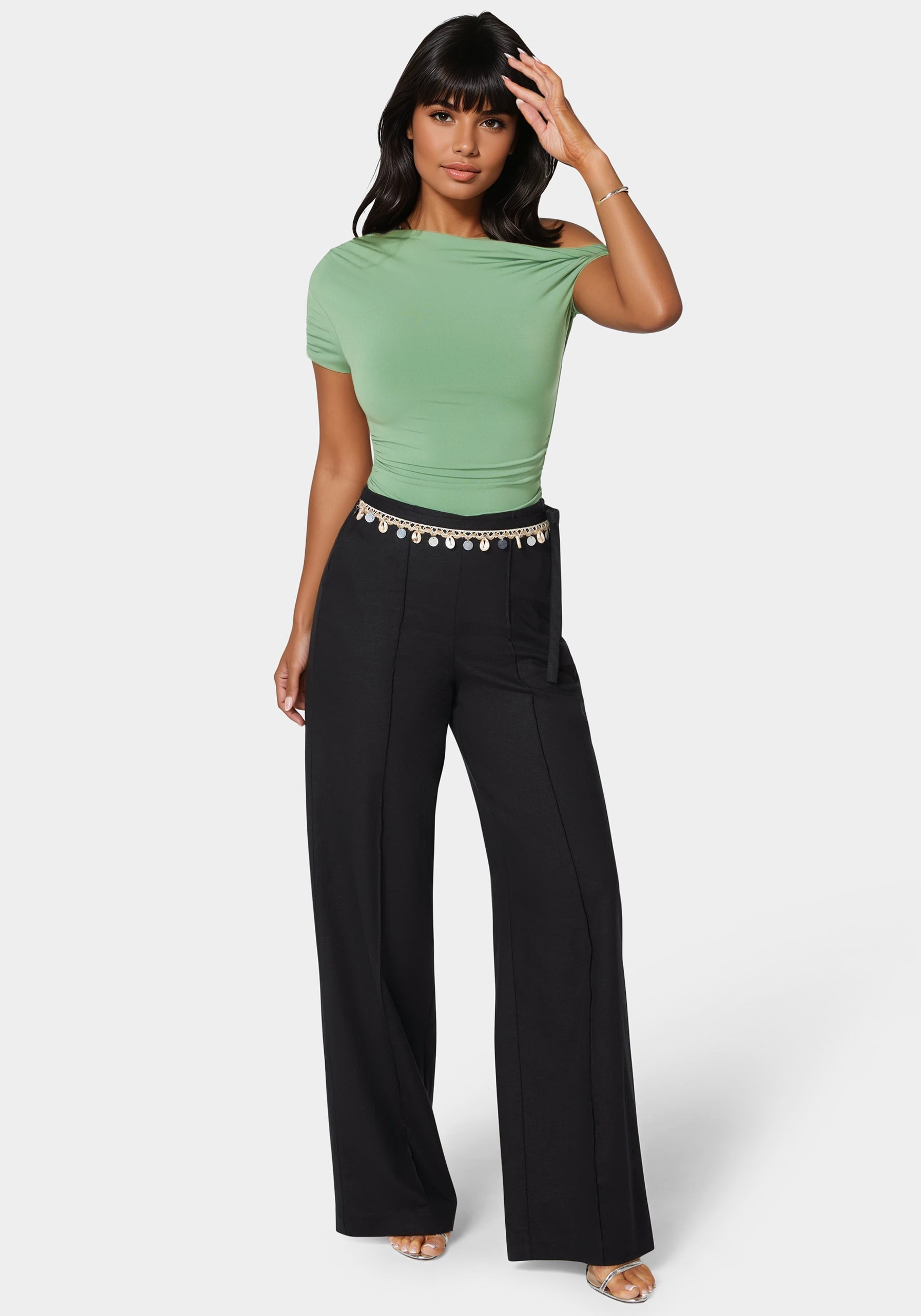 High Waist Linen Straight Leg Pant