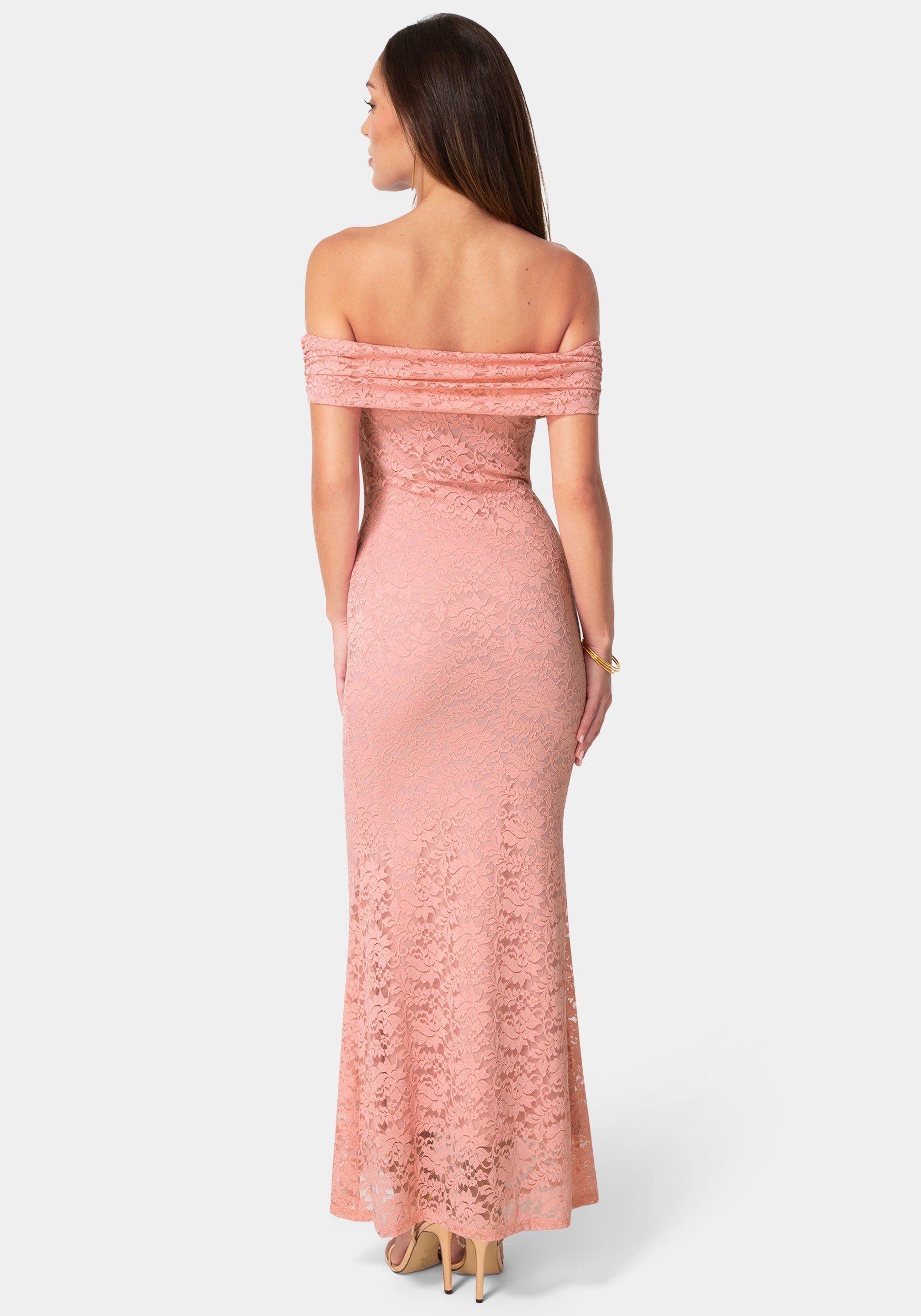 Lace Off Shoulder Maxi Dress