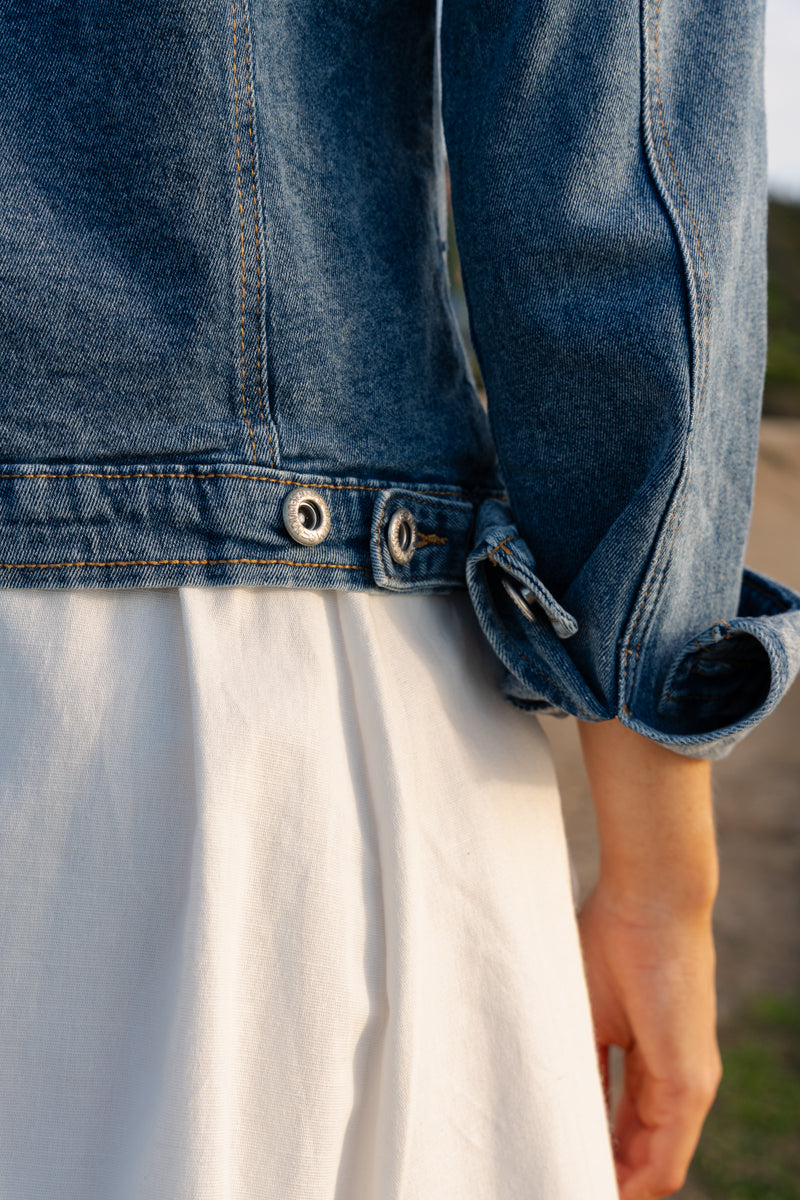 Blythe Long Sleeve Denim Jacket Medium Wash