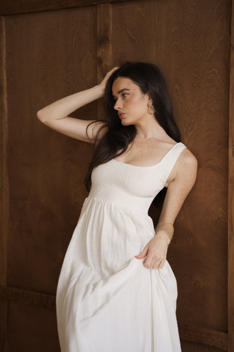 Breya Sleeveless Maxi Dress White