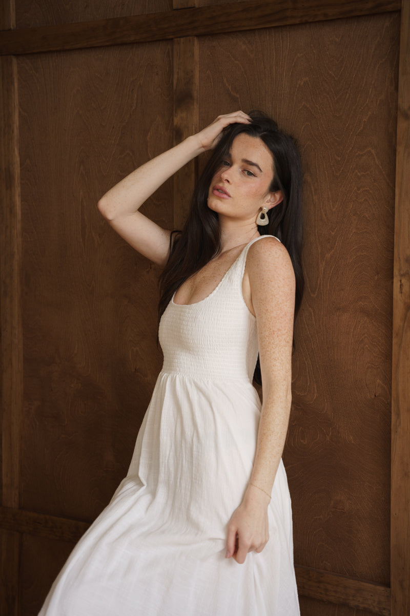 Breya Sleeveless Maxi Dress White