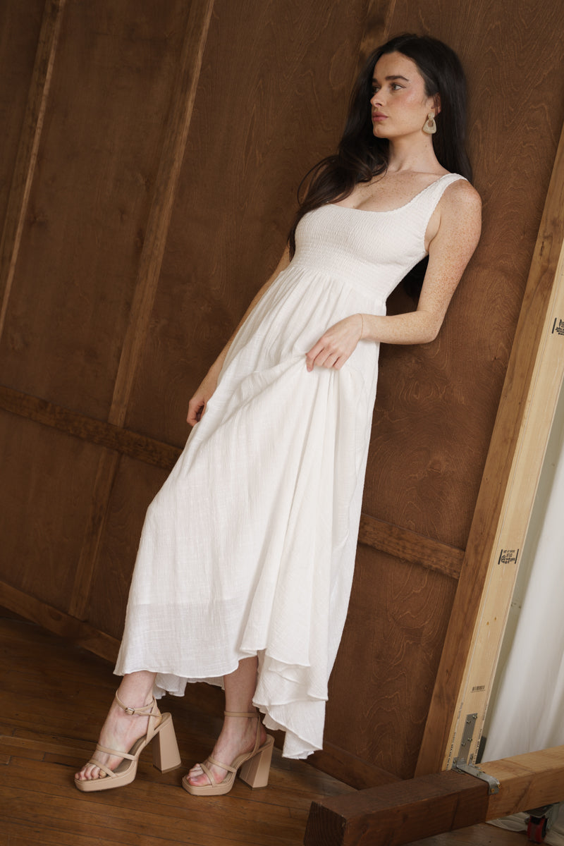 Breya Sleeveless Maxi Dress White