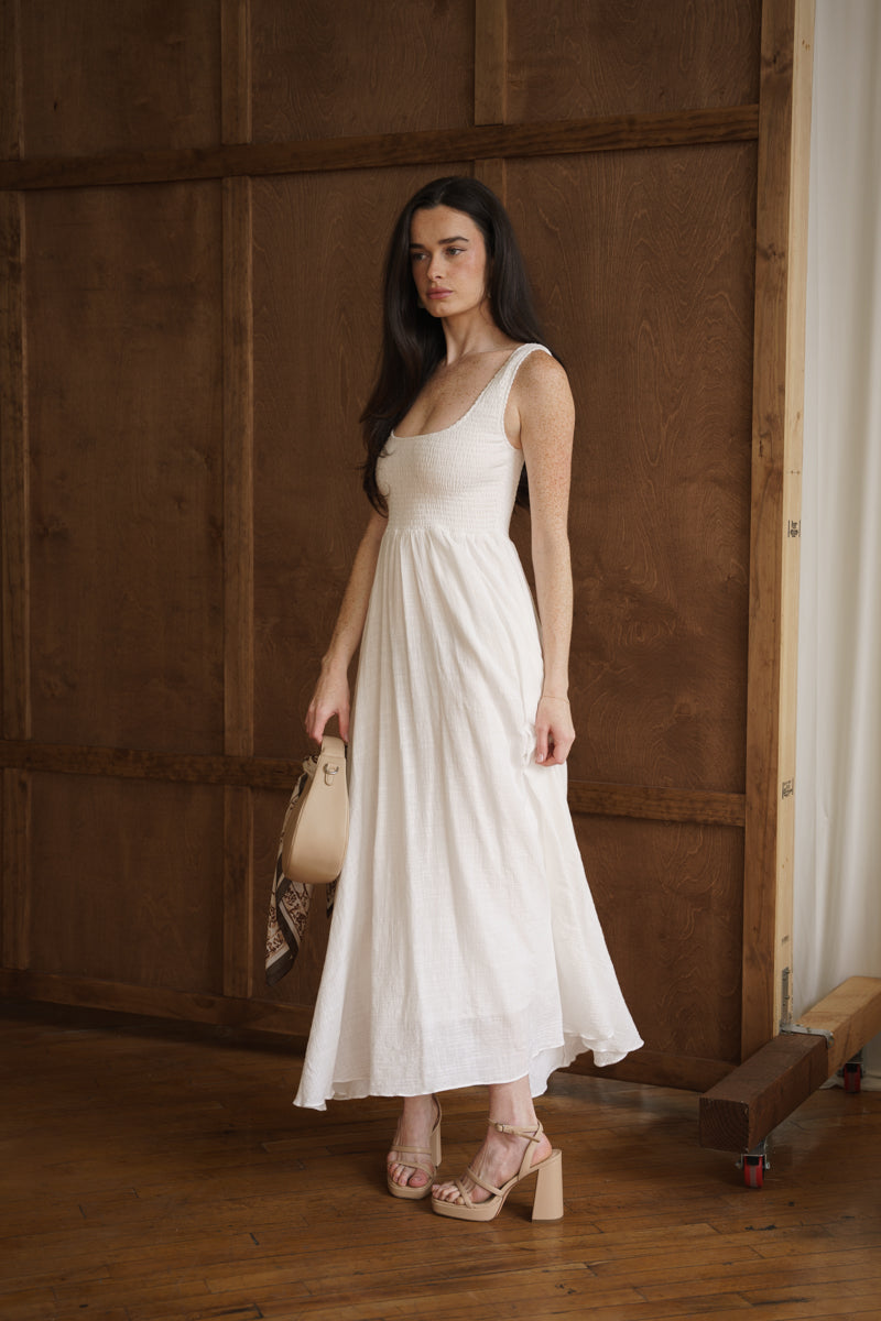 Breya Sleeveless Maxi Dress White