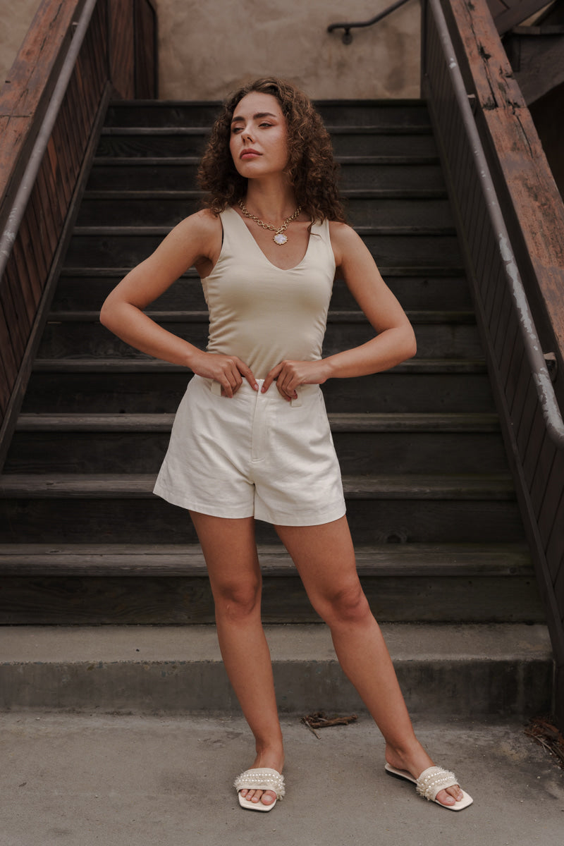 Palina Sleeveless Tank Top Beige