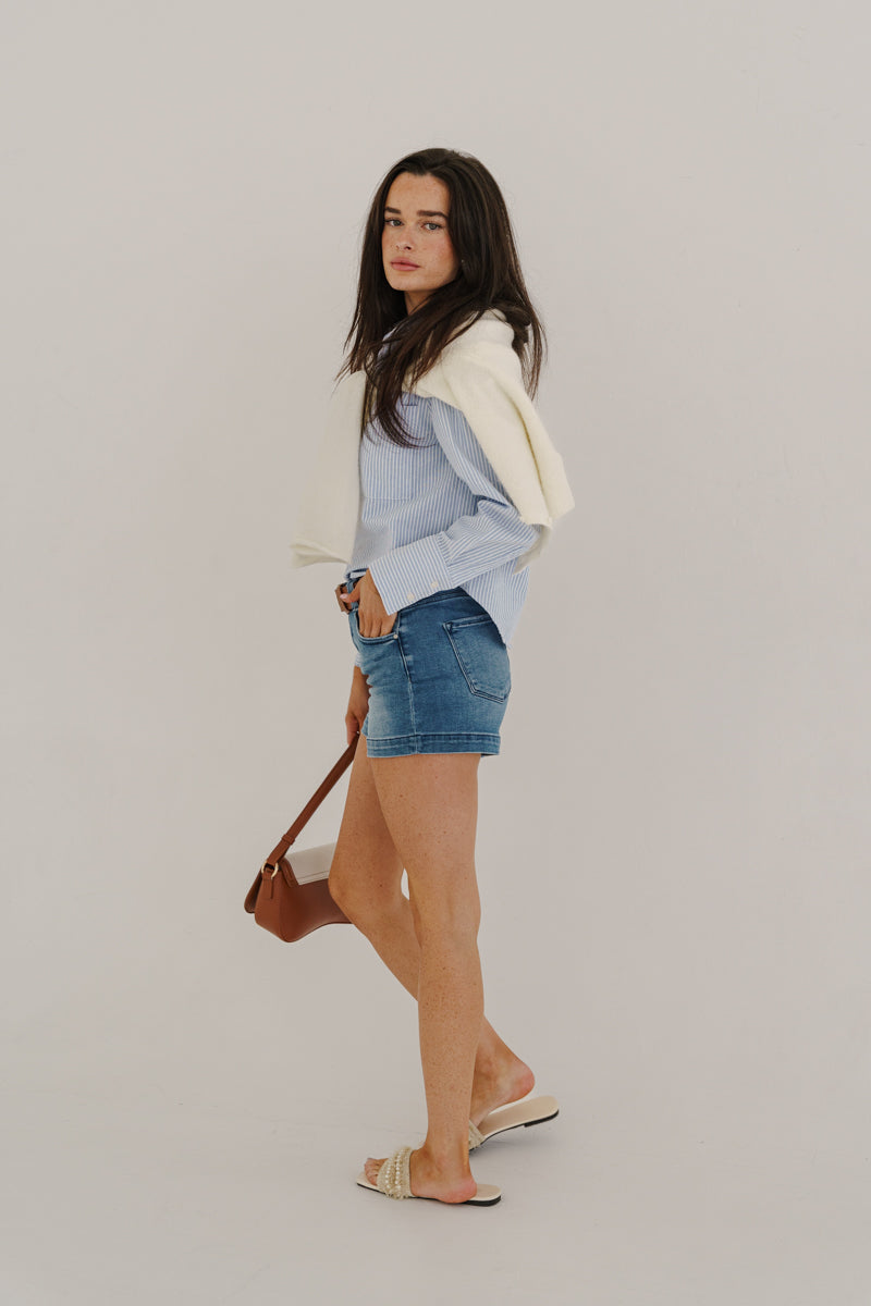 Michelle Long Sleeve Button Down Knit Cardigan White