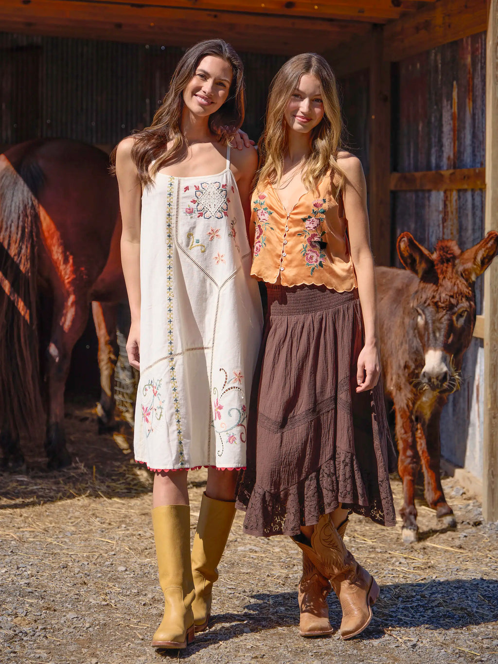 Lulu Embroidered Cami - Burnt Orange