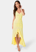 Ruched Chiffon Cascade Gown