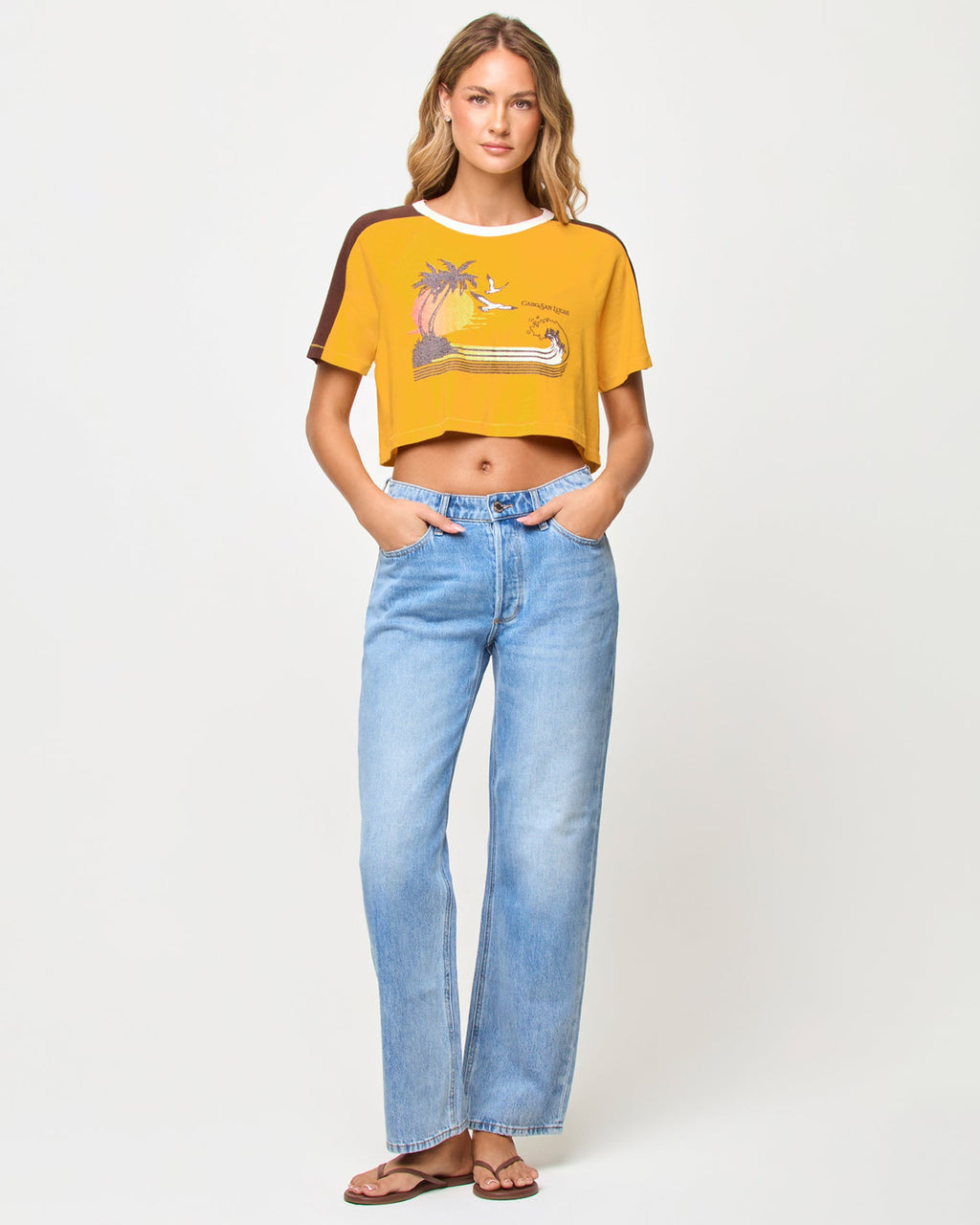 x The Salty Blonde Costa Crop Top - Cabo Sunset
