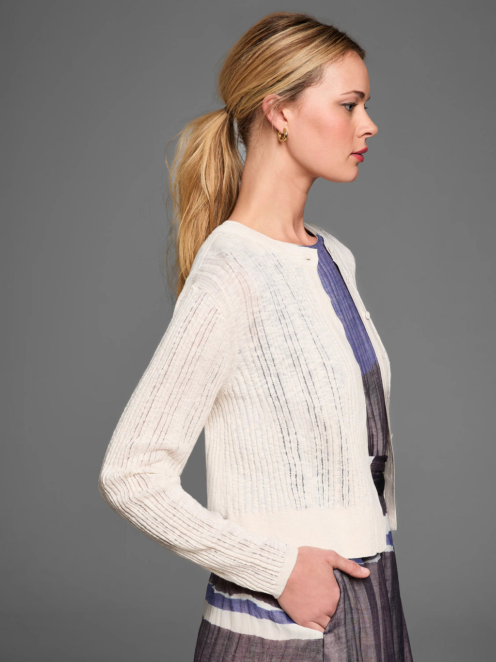 Gold Label Pointelle Stitch Cardigan