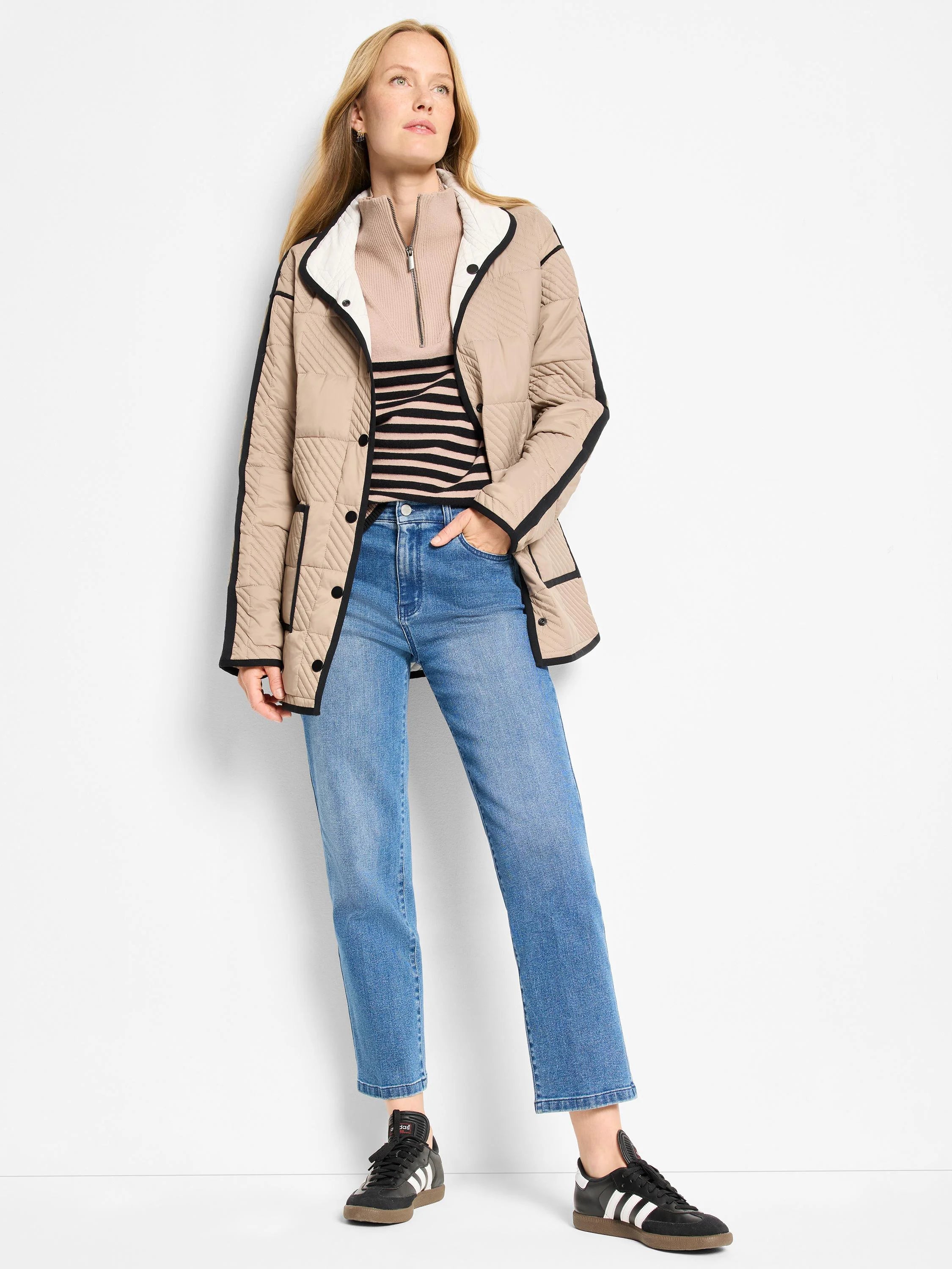 Zip Neck Saddle Sweater