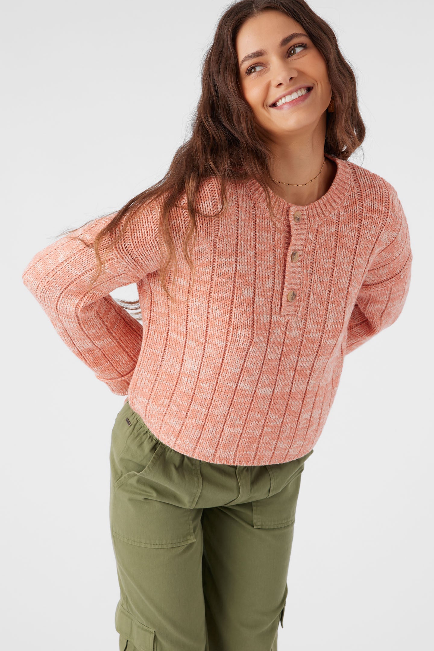 Oceanfront Henley Long Sleeve Sweater