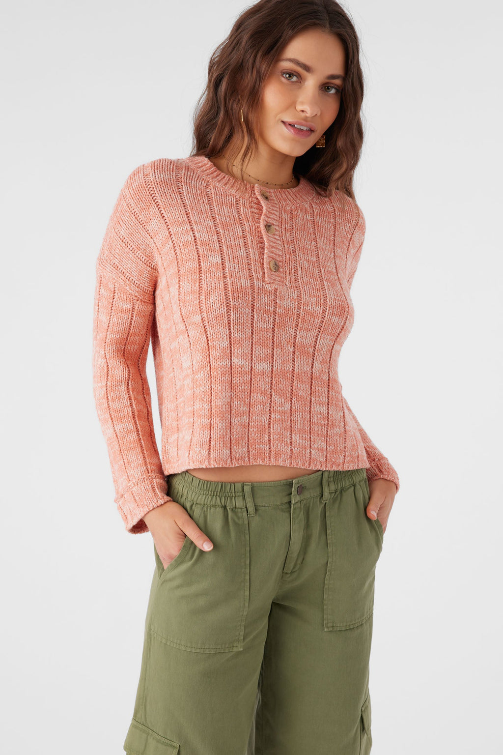 Oceanfront Henley Long Sleeve Sweater