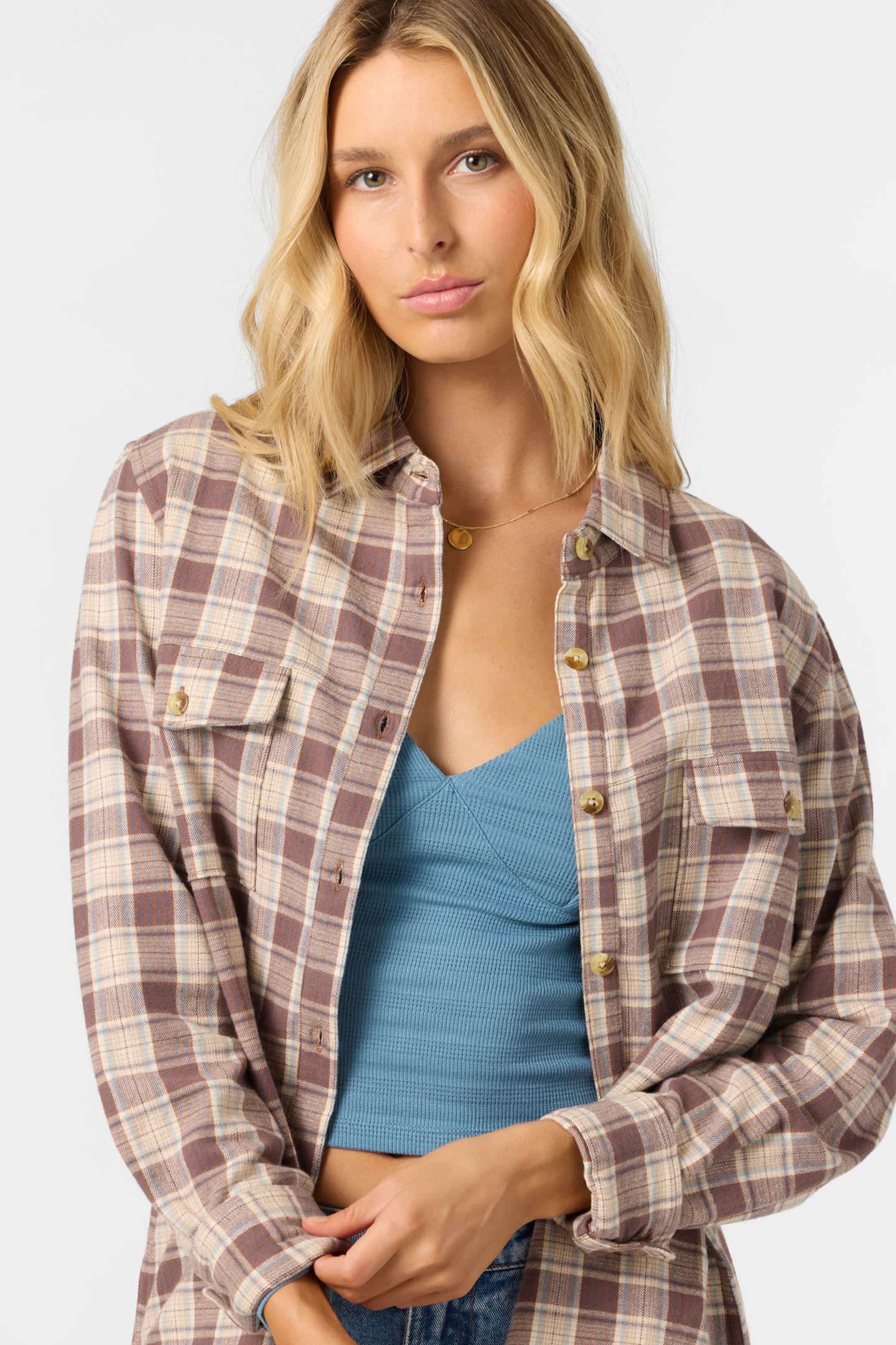 Brooks Flannel Long Sleeve Top