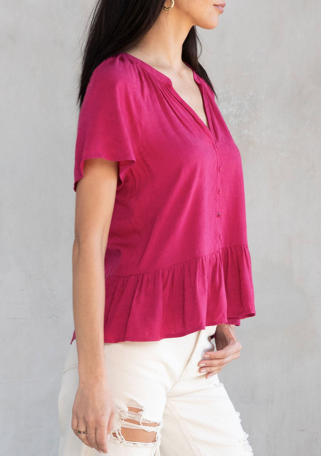 Stories Flutter Sleeve Top