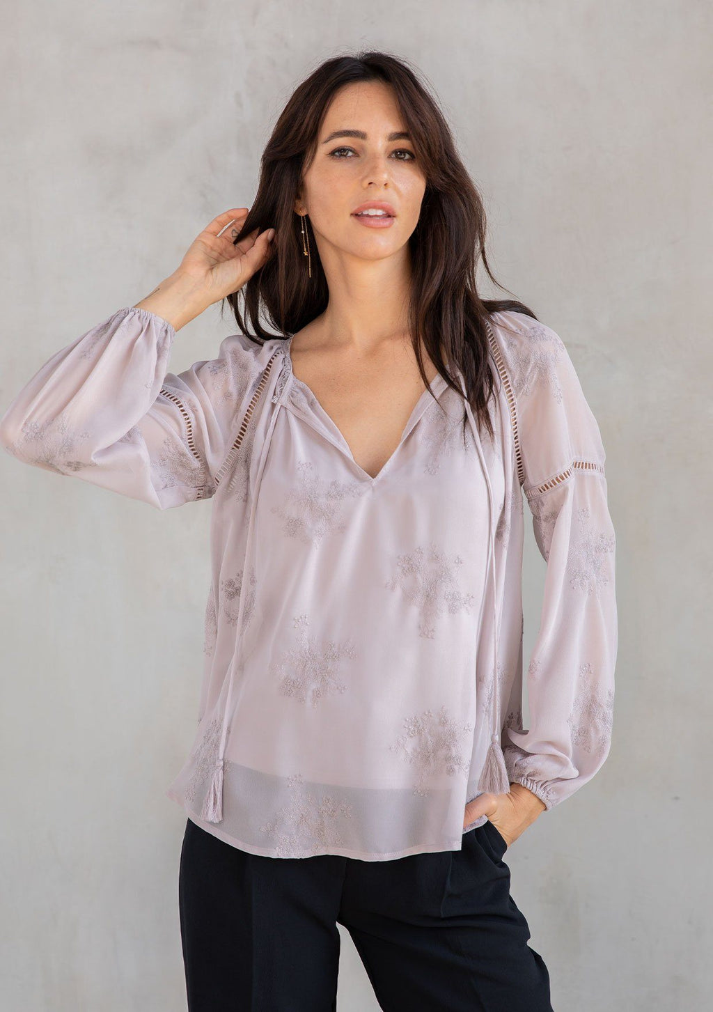 Cameron Embroidered Chiffon Blouse