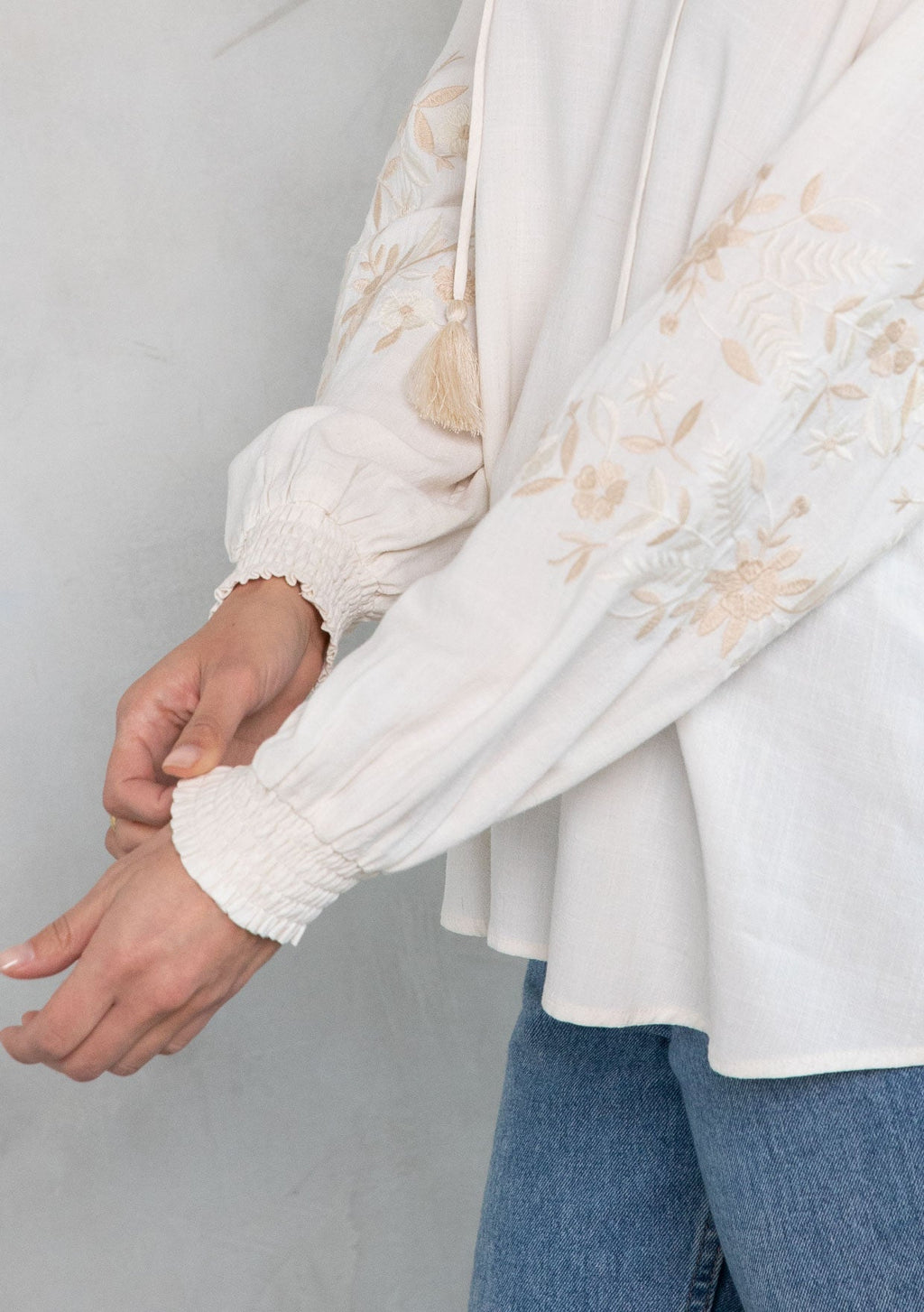 Elin Embroidered Peasant Top