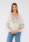 Homecoming Embroidered Peasant Top
