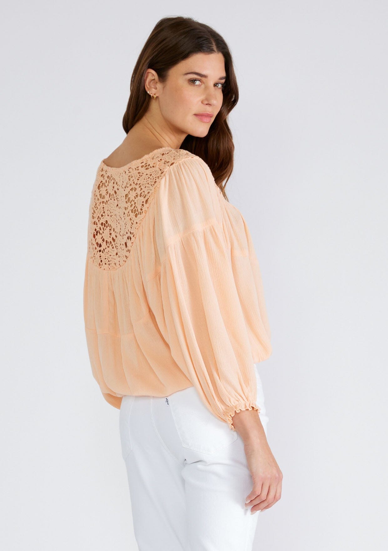 Johanne Crochet Peasant Top