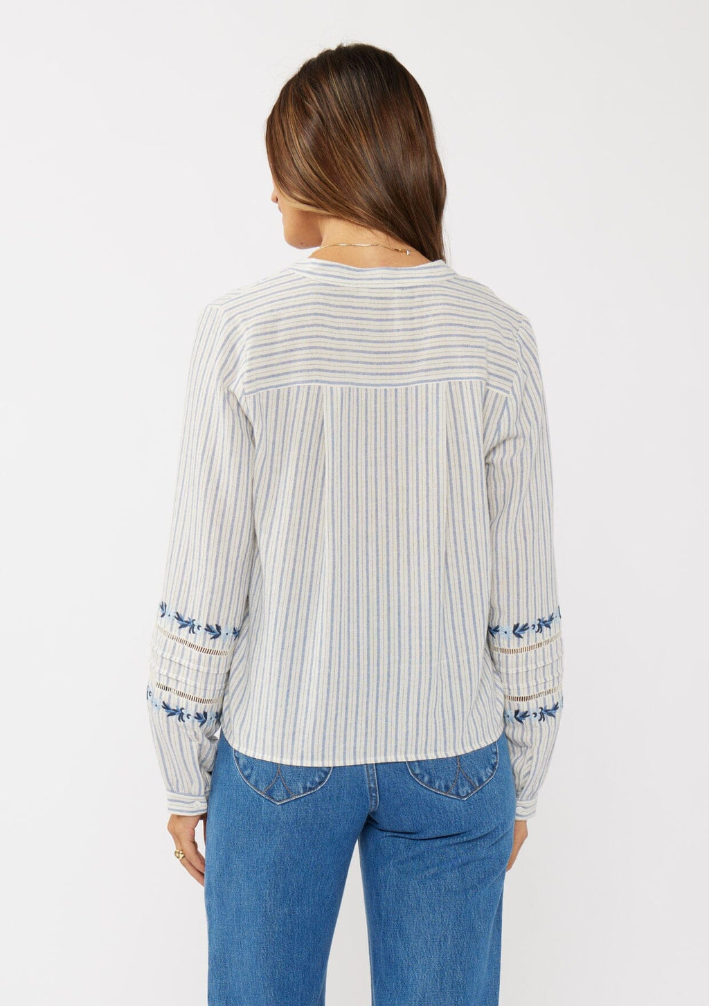 Albany Striped Tie Front Blouse