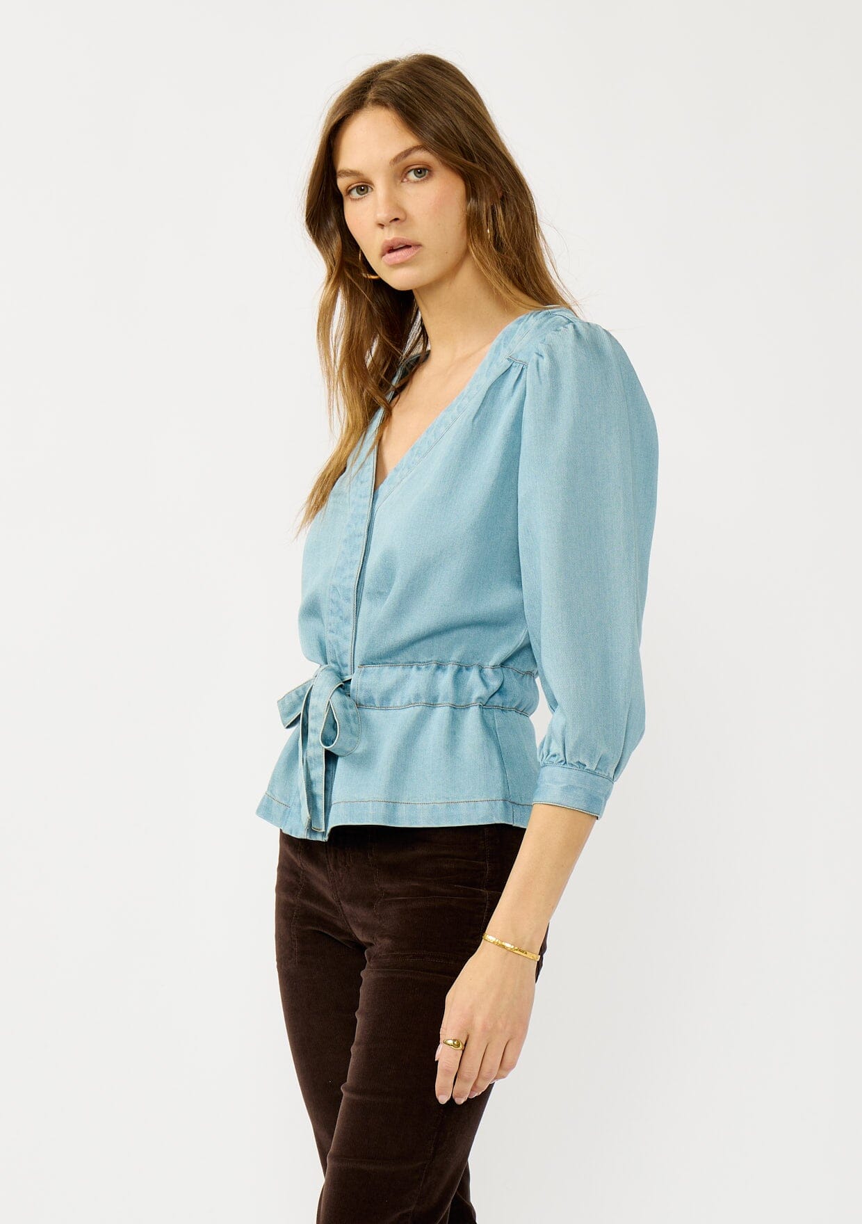 Cora Tencel Peplum Top
