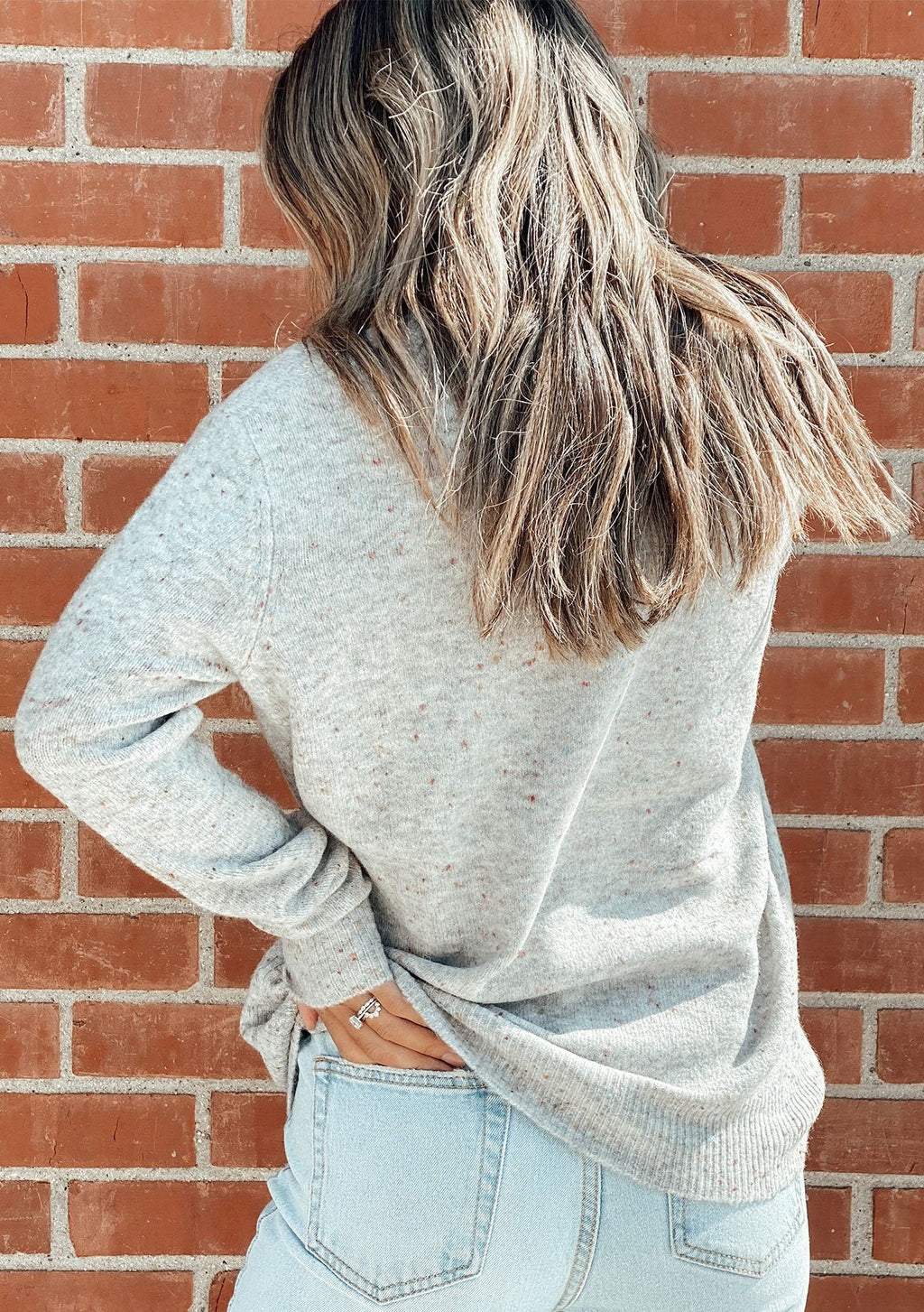 Marianne Speckled Cross Front Sweater