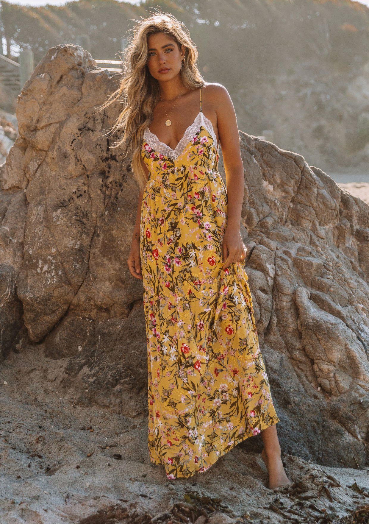 Lemon Drop Tiered Slip Dress