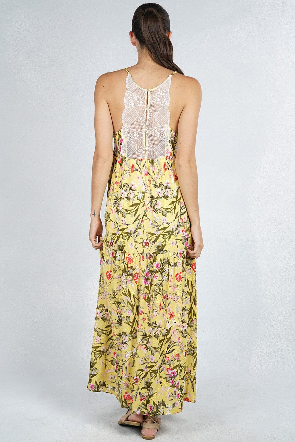 Lemon Drop Tiered Slip Dress