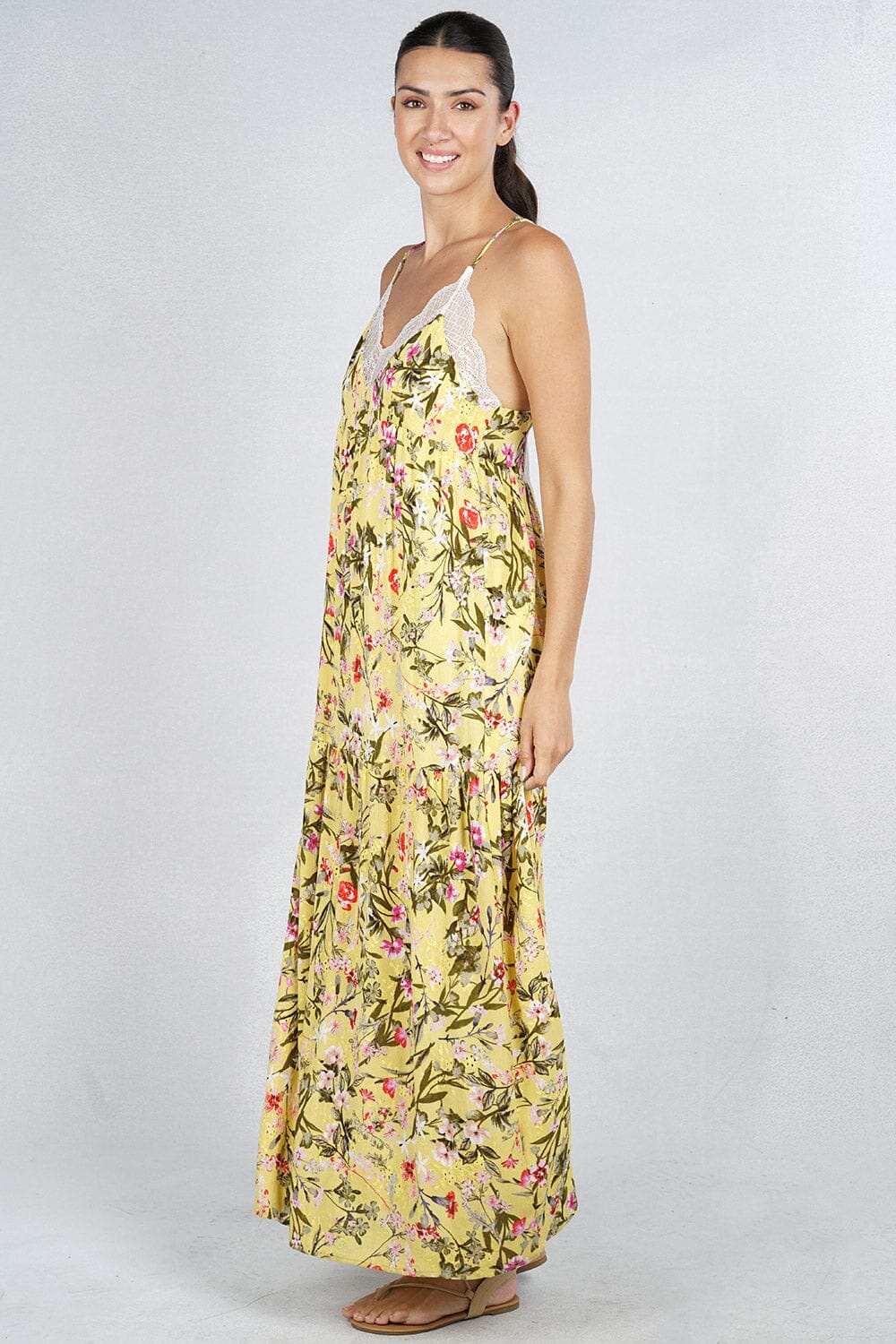Lemon Drop Tiered Slip Dress
