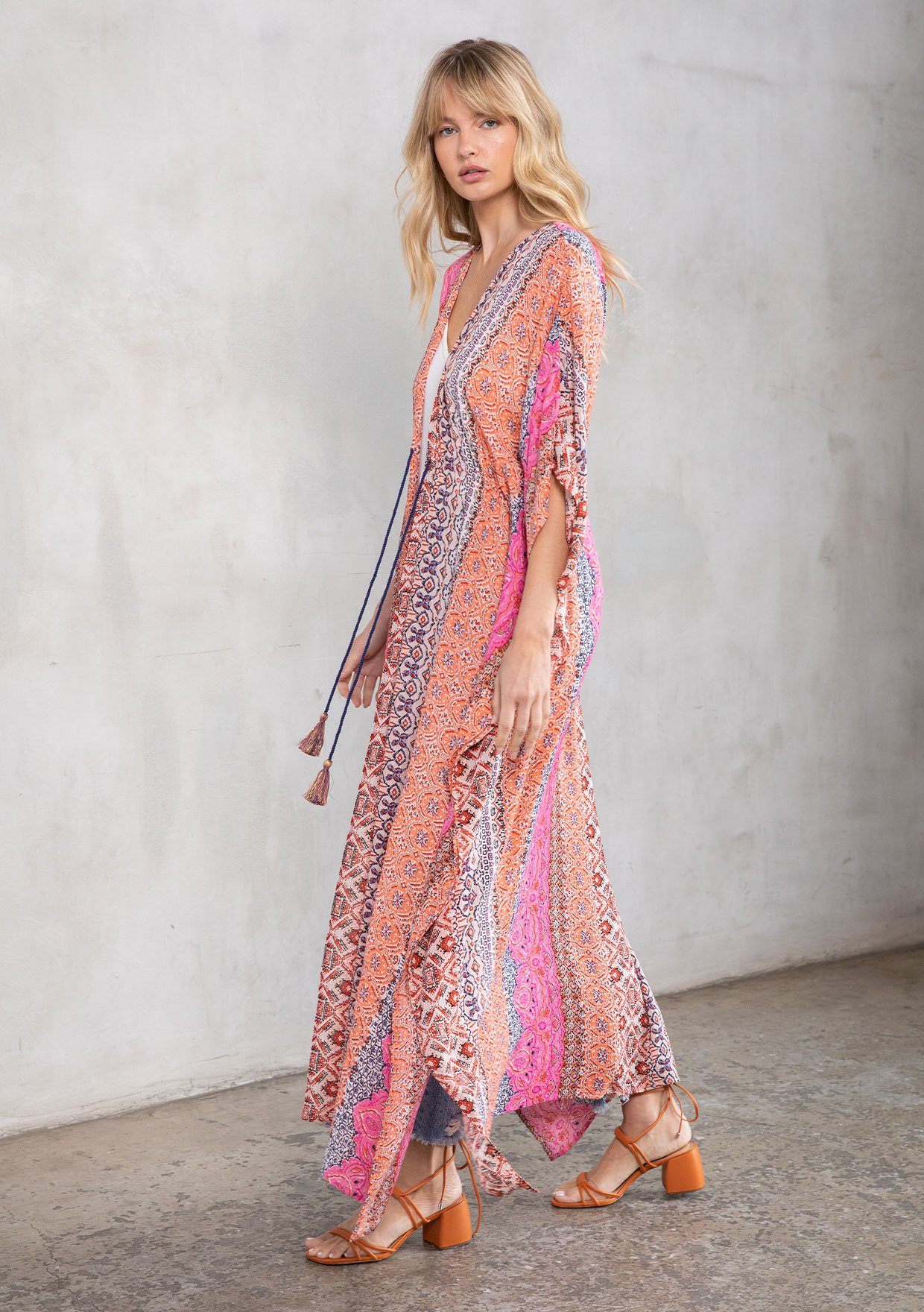 Take me to Coachella Paisley Maxi Kimono