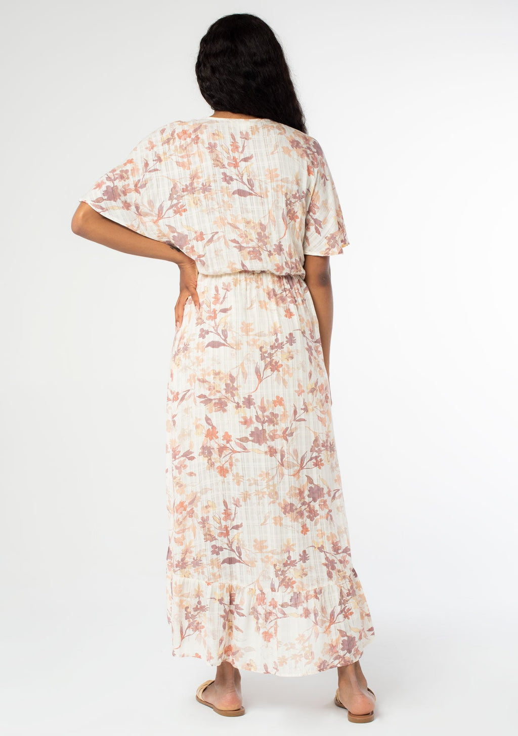 Floral Flutter Sleeve Wrap Dress