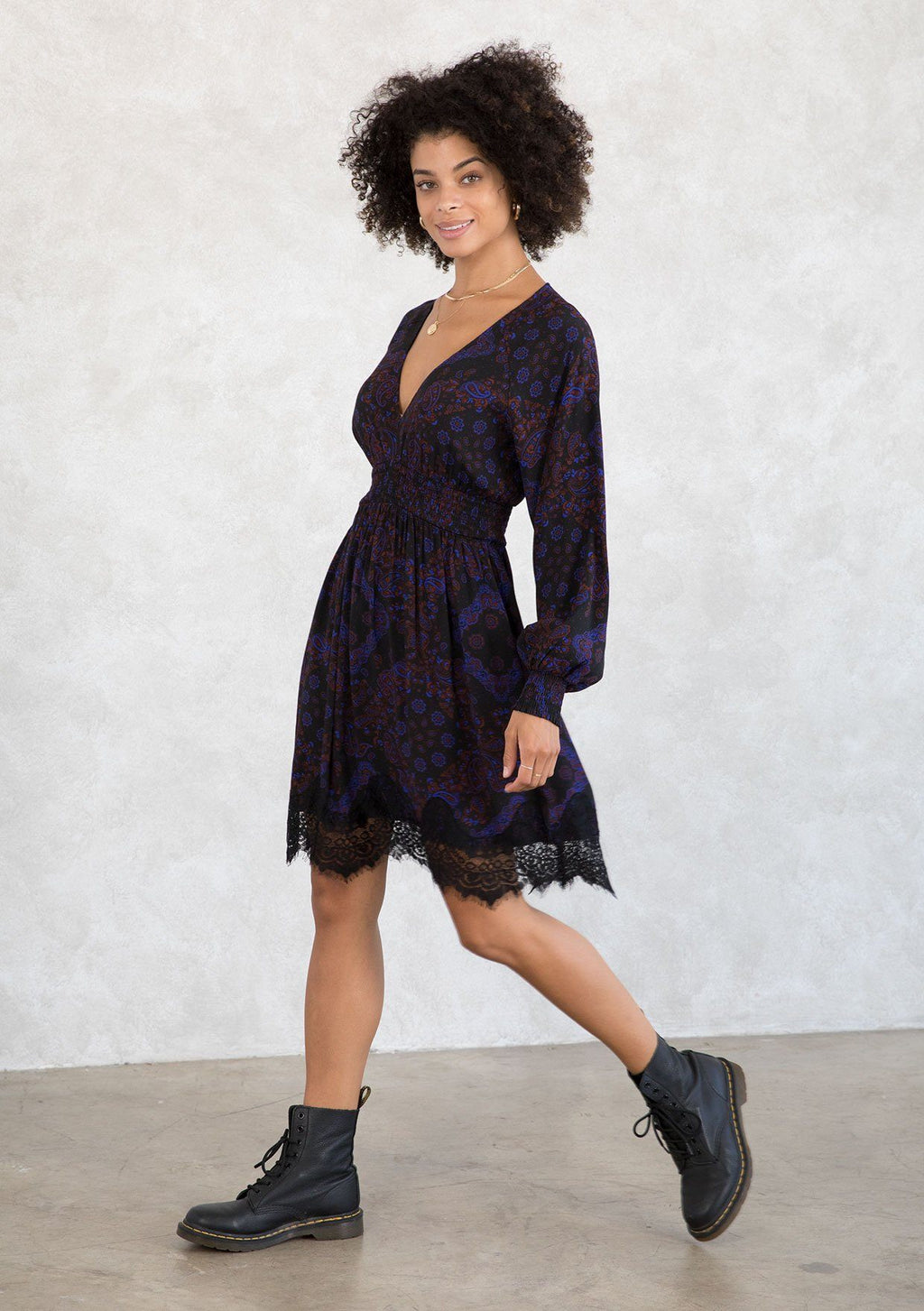Onyx Lace Mini Dress
