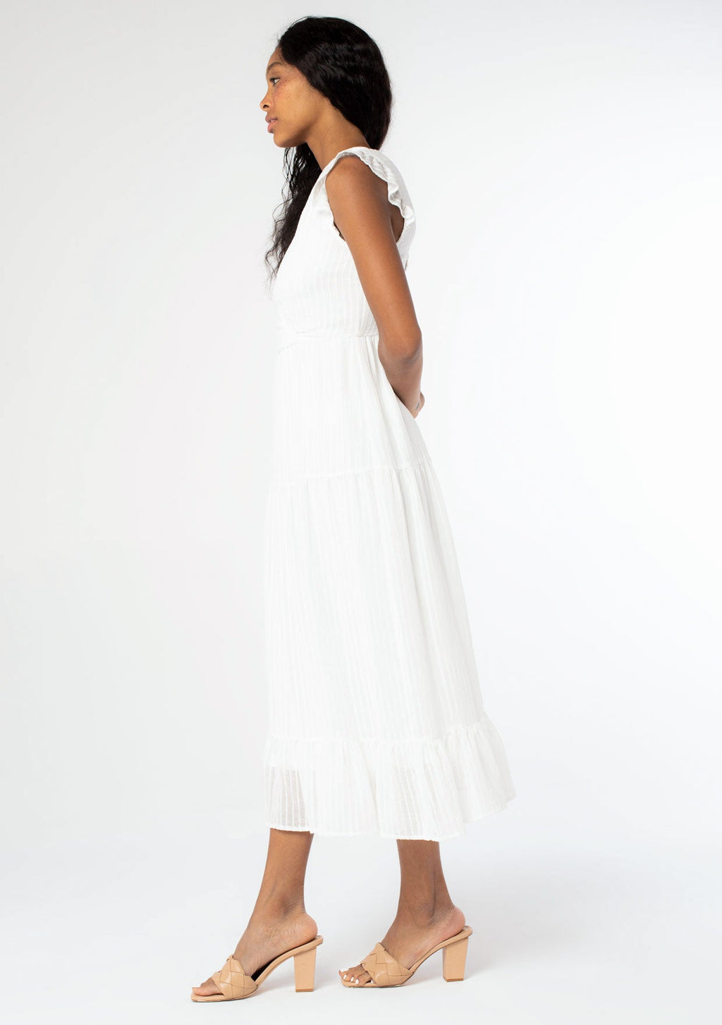 Talia Lace Up Midi Dress