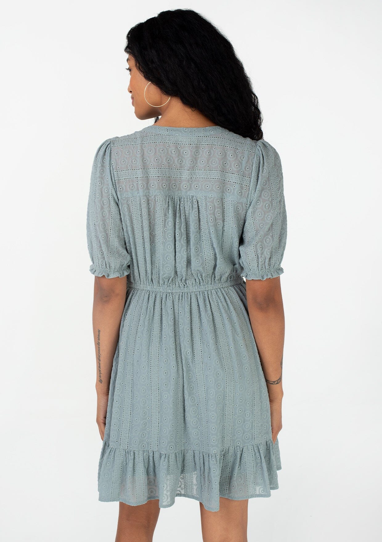 Annika Eyelet Mini Dress